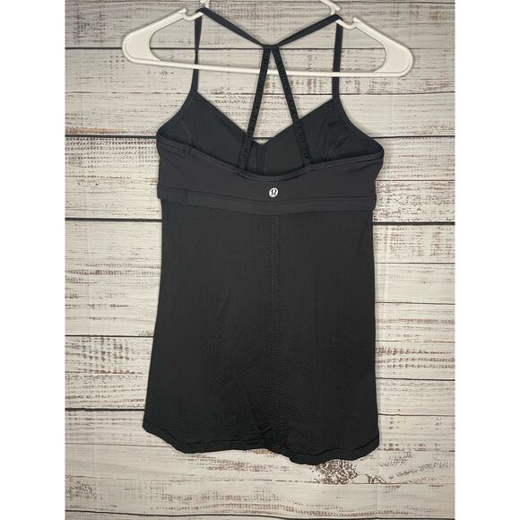 Lululemon Bend and Flow Blue Active Tank Top Women's Size 4 6 Black Gym Workout - Picture 3 of 9